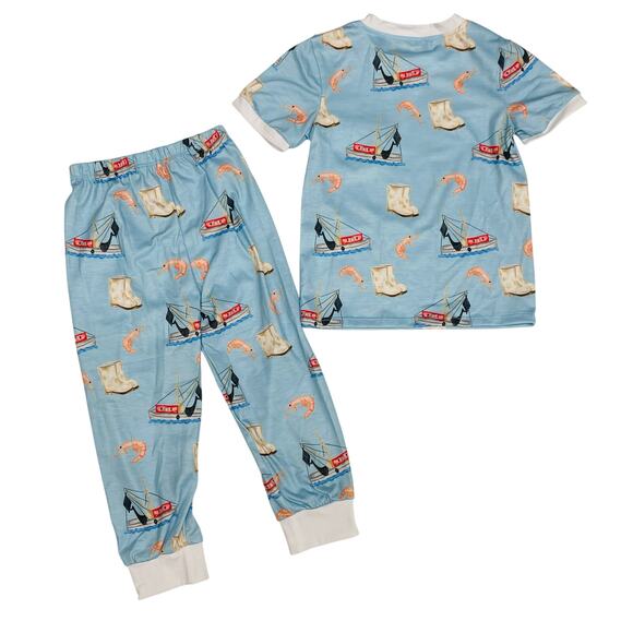 NWT The Printed Press 10-12T Shrimp Boat Pjs - Picture 2 of 3